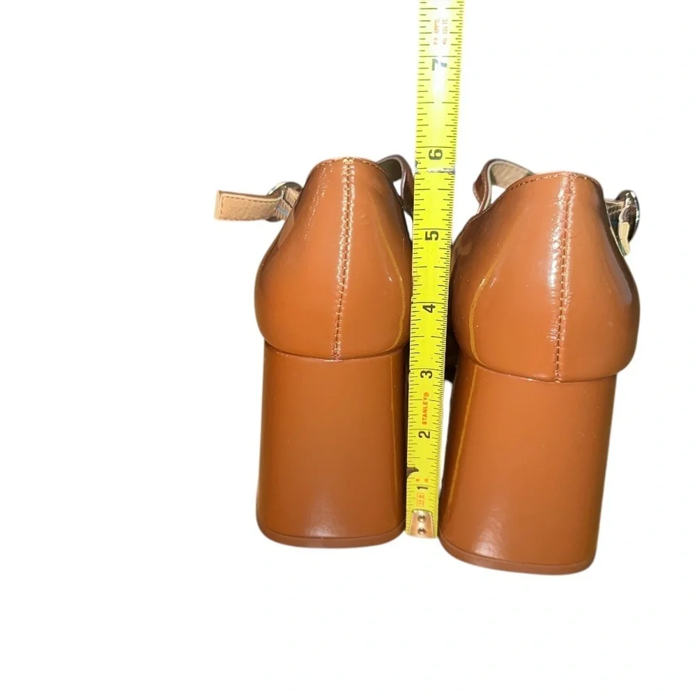 Steve Madden| Mingle Mary Jane Chunky Platform| Cognac Patent Leather| Size 8M - Picture 6 of 7